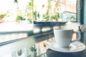 window view and coffee